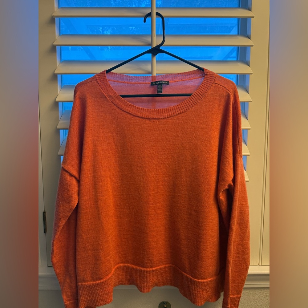Eileen Fisher Orange Crew Neck Sweater